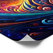 Spiraal Mystic Galaxy Rainbow Cat Poster (Hoek)