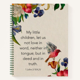 Spiraal Notebook - 1 Johannes 3:18 KJV Notitieboek