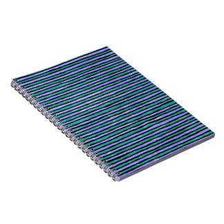 Spiraal Notebook, Geschilderde Strepen, Turquoise Notitieboek