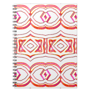 Spiraal Notebook, Levendig rood wit trendy ontwerp Notitieboek