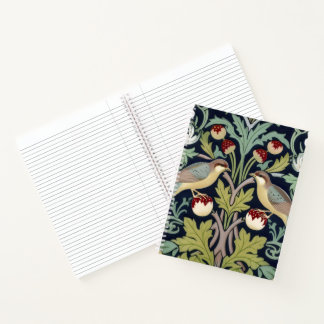 Spiraal Notitieboek - Art Nouveau Vogels Bloemmoti