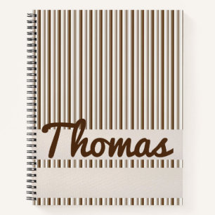Spiraal Notitieboek Bruin Stripe doorn