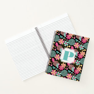 Spiraal Notitieboek, gebilderd Floral Monogram Notitieboek