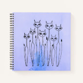 Spiraal Notitieboek (handgetekende poezen) (Voorkant)