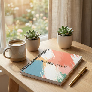 Spiraal notitieboek retro streep pastel kleur