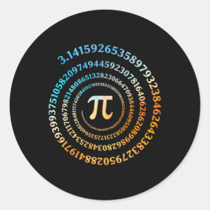 Spiraal PI Dag Retro PI Nummer 3.14 Symbool PI Dag Ronde Sticker