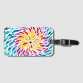 Spiraal regenboog waterverf abstract bagagelabel (Voorkant (horizontaal))