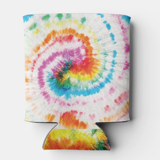 Spiraal stropdas-kleurstof, regenboog wervelpatroo blikjeskoeler (Achterkant)