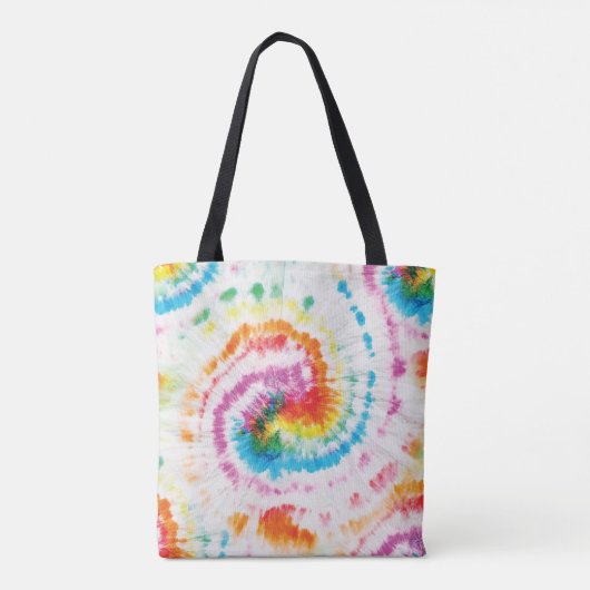 Spiraal stropdas-kleurstof, regenboog wervelpatroo draagtas (Achterkant)