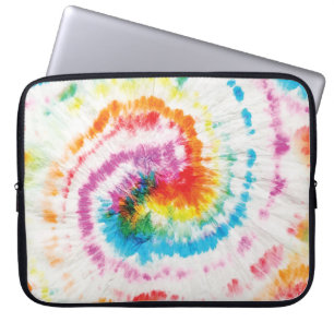 Spiraal stropdas-kleurstof, regenboog wervelpatroo laptop sleeve