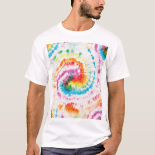 Spiraal stropdas-kleurstof, regenboog wervelpatroo t-shirt