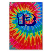 Spiraal Tie Dye Bruiloft Tafel Dertien Kaart (Achterkant)