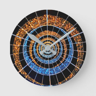 Spiraal Twinkelende Lichten Ronde Wandklok Klok