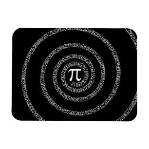 Spiraal voor Pi op Zwarte Decoratie Magneet