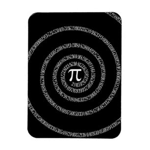 Spiraal voor Pi typografie op zwart Magneet