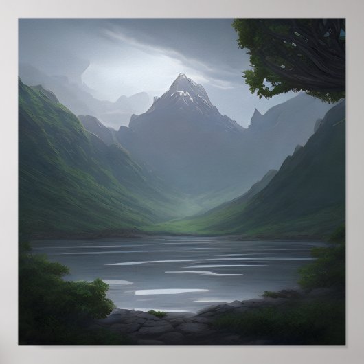 Spiraal vorm berg poster (Voorkant)