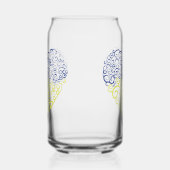 Spiraal wervelt mehandi hart Oekraïense vlag kleur Blikvorm Glas (Rechts)