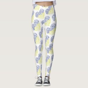 Spiraal wervelt mehandi hart Oekraïense vlag kleur Leggings
