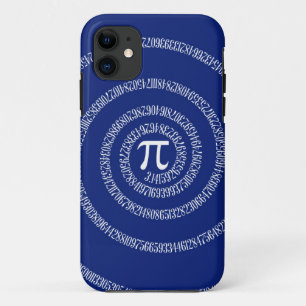 Spiraalafbeelding voor Pi op Navy Blue iPhone 11 Hoesje
