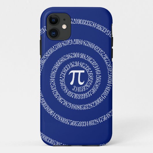 Spiraalafbeelding voor Pi op Navy Blue Case-Mate iPhone Case (Achterkant)