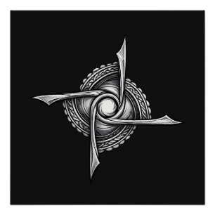 Spiraalbladzegel – Abstract Rotatiesymbool Perfect Poster
