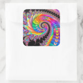 Spiraaldraai fractaal vierkante sticker (Tas)