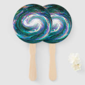 Spiraalmelkweg in de ruimte handwaaier (Voorkant en achterkant)