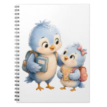Spiraalnotitieboek met foto van blauwe vogelsiblin