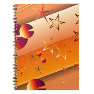 Spiraalnotitieboekje met oranje abstract ontwerp notitieboek