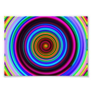 Spiraalpatroon Neon Retro Foto Afdruk