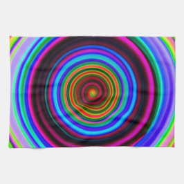 Spiraalpatroon Neon Retro Theedoek