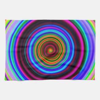 Spiraalpatroon Neon Retro Theedoek