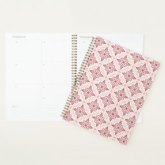 Spiraalplanner met rood en roze ontwerp planner