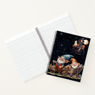 Spiraalschrift Cute Heks en Blij Gnome Notitieboek