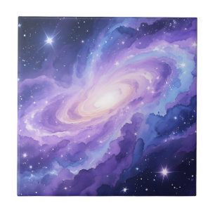 Spiraalstelsel Nevel Paars Kosmische Draaikolk Tegeltje