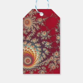 Spiraalvormig bloempatroon cadeaulabel