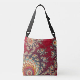 Spiraalvormig bloempatroon crossbody tas