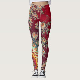 Spiraalvormig bloempatroon leggings