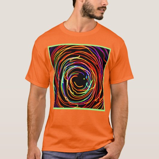 Spiraalvormige lichten gloeien t-shirt (Voorkant)