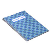 Spiraalvormige Notitieboek Blauwe tegel print (Rechterzijde)