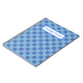 Spiraalvormige Notitieboek Blauwe tegel print (Linkerzijde)