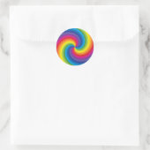Spiraalvormige regenboogbreuk ronde sticker (Tas)