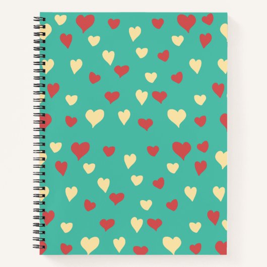 Spiral Binding Heart Printed Paper Diary Notitieboek (Voorkant)