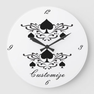 Spiral Black Spades Thunder_Cove, tattoo-stijl Grote Klok