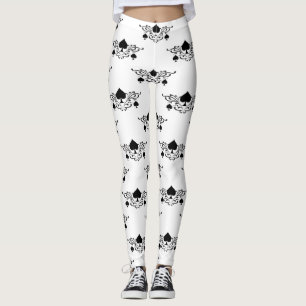 Spiral Black Spades Thunder_Cove, tattoo-stijl Leggings