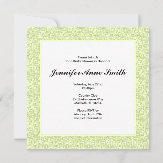 Spiral Bridal Shower Kaart (Voorkant)