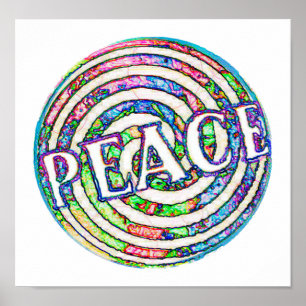 Spiral Circle Peace Poster