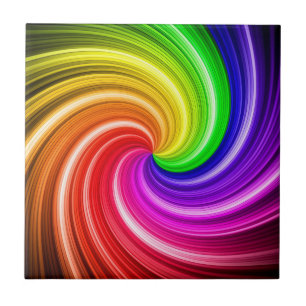 Spiral Colorful Tie Dye Rainbow Swirl Art Patroon Tegeltje