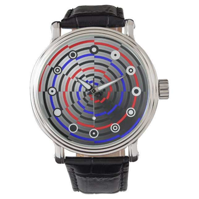 Spiral Cone (Binary Face) van Kenneth Yoncich Horloge (Voorkant)