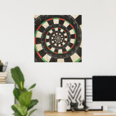 Spiral Dart Board Droste Effect Poster (Thuiskantoor)
